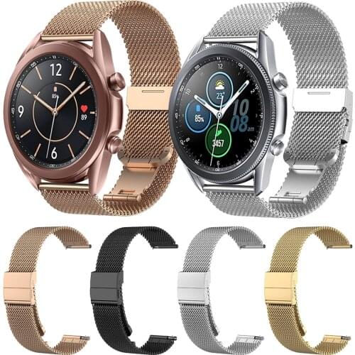Metal mesh belt watchband For Samsung Galaxy Watch3 Smartwatch Wrist Strap for Samsung Watch 3 45mm 41mm Milanese Band Bracelet