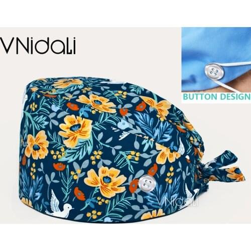 Nurse uniform Doctors work hat nursing scrub hat cap dental supplies hat medical head cap dental surgical cap women with button