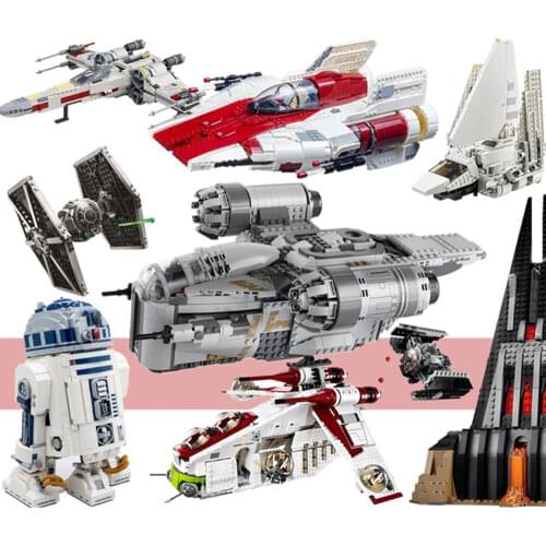 New FIT 75292 1023PCS 5 FIGURES Star Wars Razor Crest Fighter Model Building Blocks Bricks Kids Christmas Toys Gifts