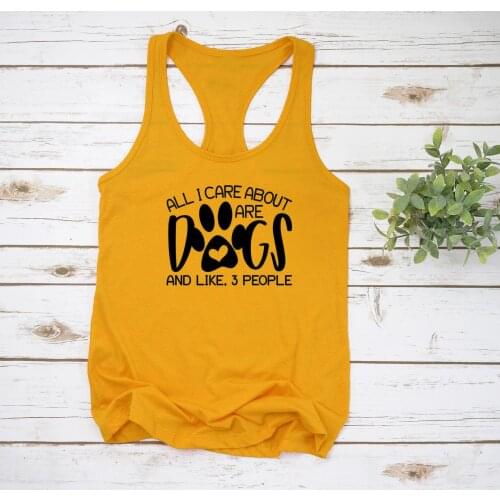 All I Care About Are Dogs Womens racerback tank top dog mom lover funny graphic slogan vest undershirt singlet goth sleeveless