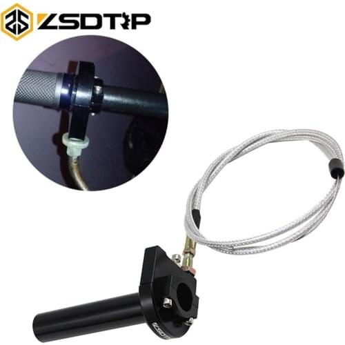 ZSDTRP Universal 7/8" 22mm CNC Handlebar Quick Action Throttle Twist Grips With Cable Set For Pit Dirt Bike Motorcycle