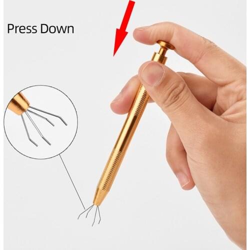 1pc Pick up Tool Holder Stainless Steel 4 Prongs Crystal Claw Tweezers Grabber for Beads Gems Small Parts Pickup Jewelry Tool