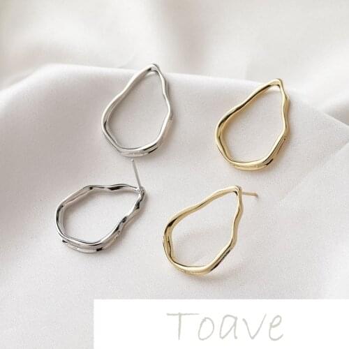 14K gold irregular water drop hollow frame diy hand-made earrings earrings silver needle accessories