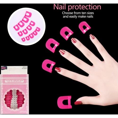 26pcs Nail Gel Model Clip Nail Polish Tools Anti-Overflow Case Cover Nails Art Painting Fence Frame Nail Polish Protect Tapes