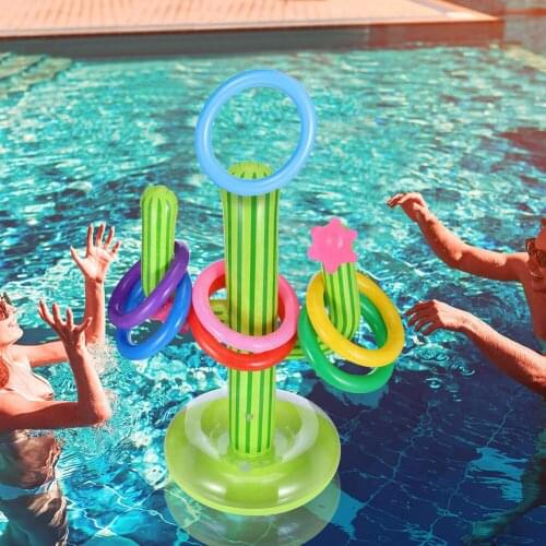 5PCS/set of inflatable cactus circle colorful game set floating toy summer outdoor parent-child interactive game toy 2021 new