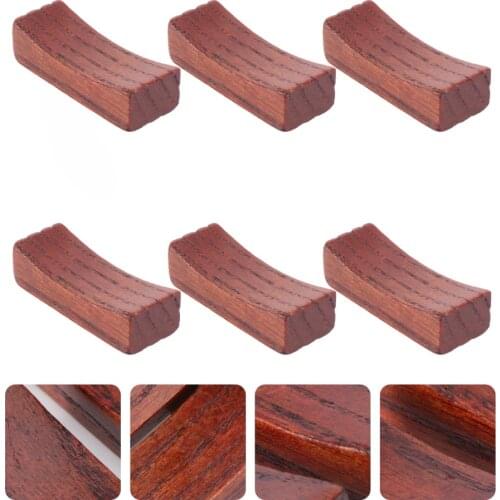 6 Pcs Wooden Chopstick Holder Pillow Shape Chopsticks Spoon Forks Tableware Rest Retro Half Moon Shape Chopstick Rack Stand - Na