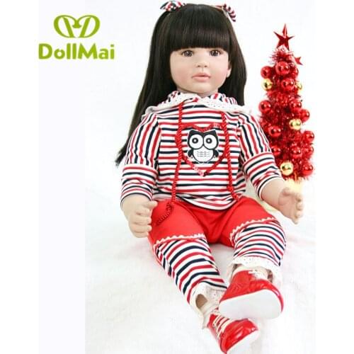 60cm Silicone Reborn Babies Princess Dolls Toddler Vinyl Simulated Doll Reborn Christmas Gifts Cotton Body bebe alive reborn