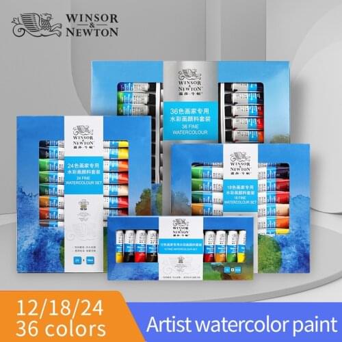 Windsor Newton watercolor painting 12/18/24/36 colors professional beginner drawing and sketching hand-painted tubular gouache