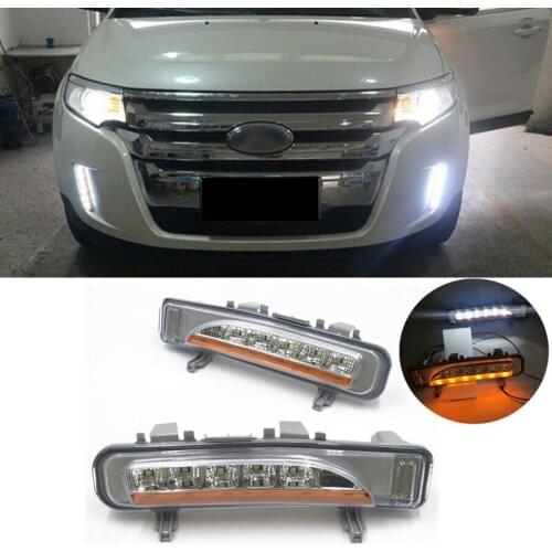Car LED Front Bumper Fog Light Turn Signal Light for Ford Edge 2011-2014 SUV