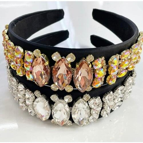 Baroque Rhinestone Big Stone Hairband Headband Adult Hair Accessories