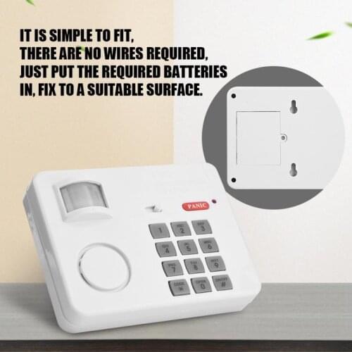Wireless PIR Motion Sensor Alarm Password Keypad Anti Burglar Home Security Keypad Remote Infrared Detectors 105dB