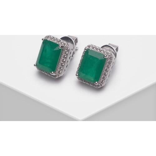 Amorita boutique Simple green crystal stud earrings