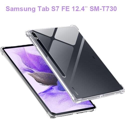 Case For Samsung Galaxy Tab S7 FE 12.4'' SM-T730 Cover Anti Skid Soft Silicon TPU Protection Shell Galaxy tab S7 FE 5G SM-T736B