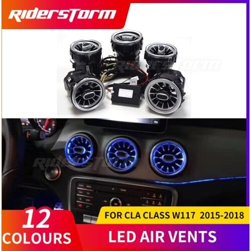 For Mercedes A class W176 A180 A200 A220 interior lighting turbine air vent air condition vents w176 2015-2018 LED ambient light