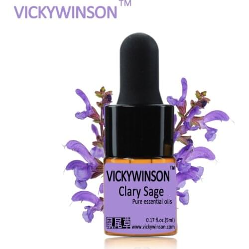 Clary sage essential oil 5ml 100% pure Clary Sage oils Shrink Pores Tighten Skin Cleanse massage oil