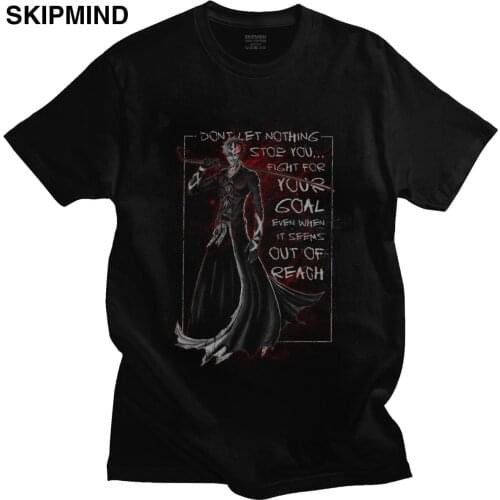 Personality Bleach Tshirt Male Short Sleeve Cotton Shinigami Zanpakuto Kurosaki Ichigo T-shirt Japanese Anime Manga Hollow Tee