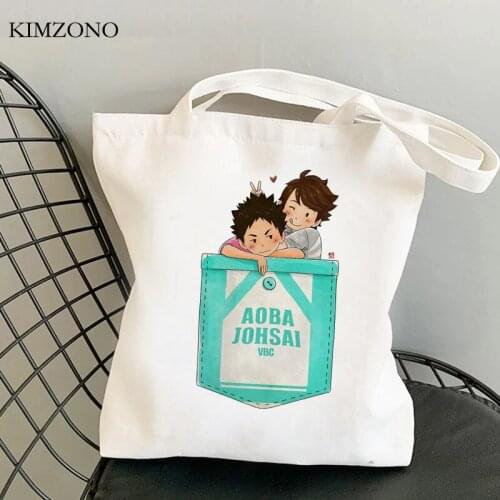 Haikyuu shopping bag bolsas de tela tote eco grocery shopper bag bolsa compra shoping reciclaje tote sacolas