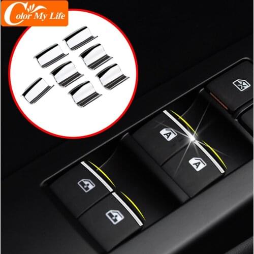 Color My Life ABS Chrome Interior for Lexus CT200H ES300H 7Pcs/Set Windows Lifter Switch Button Decoration Trim Stickers