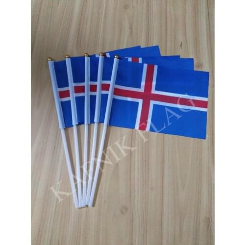 KAFNIK,5pcs iceland Fabric Flags 14*21CM Free Shipping