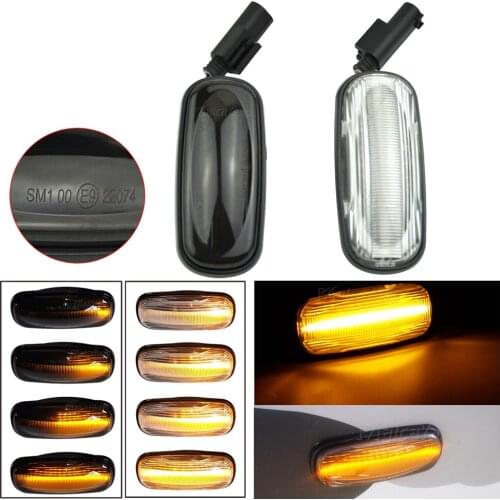 2PCS Flowing Water Dynamic Sequential Blinker Side Marker Turn Signal LED Light For Land Rover Discovery 2 Defender Freelander 1