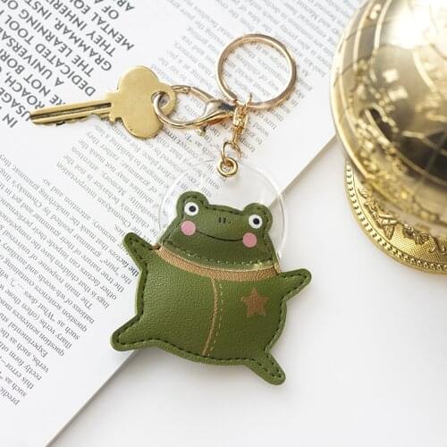 Leather Key Ring Bear Frog Bag Pendant cute Cartoon Keychains Pig Cat Unisex keychain Durable Astronaut Keychains