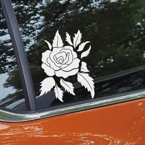 Beautiful Rose Flower Vinyl Decal Car Sticker Hide Scratches Waterproof Motorcycle Stickers Black/Silver White 14cmx11cm