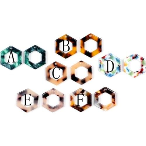 Leopard Print,Tortoise Shell Earring Charm,Acetate Acrylic,Hexagon Shaped,Boho,Earring Parts,Ohrringe finding,19X17mm-ACE268