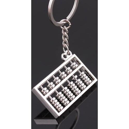 Hot Unique Creative Luxury Metal Keychain Car Key Chain Key Ring China Abacus Chain Pendant Of Hight Quality Gifts 10PCS/Lot