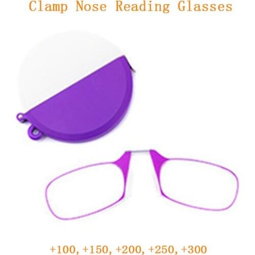 Fashion TR90 Clips On Nose Reading Glasses Women Men Clamp Nose Presbyopia Eyeglasses Hanging neck Pince-nez Send WIth Lanyards