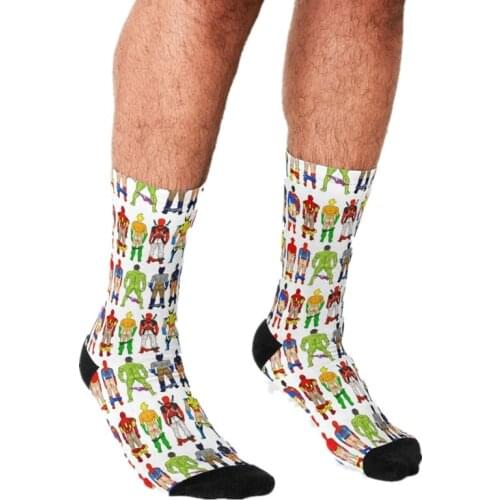 Funny Mens socks Superhero Butts Personality pattern Printed hip hop Men Happy Socks cute boys street style Crazy Socks for men