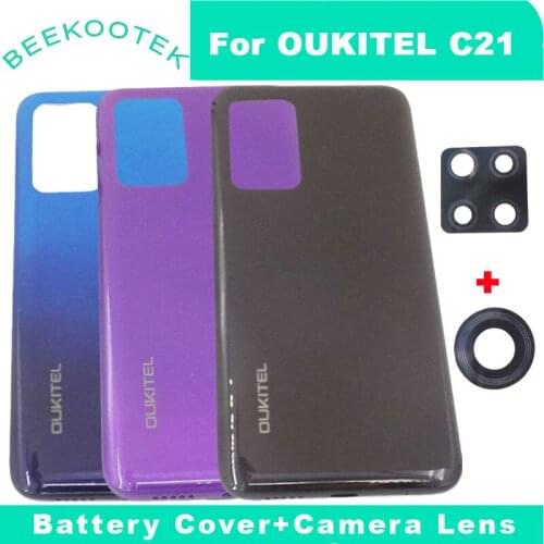 New Original Battery Cover Back Cover Protective Cover+Rear Sub Camera Lens Repair Replacement Parts For Oukitel C21 Smartphone