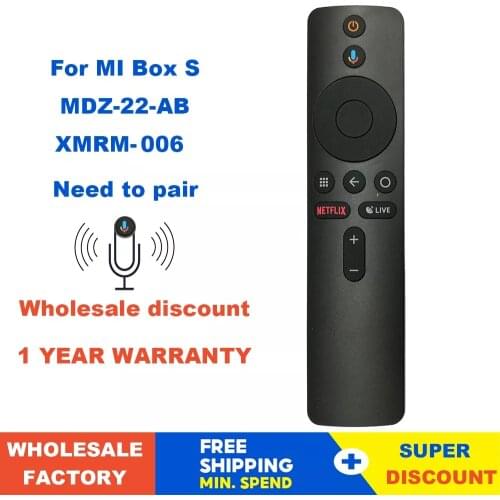 New Bluetooth Voice RF Remote Control XMRM-006 For Xiaomi MI Box S MDZ-22-AB Smart TV Box with the Google Assistant Control