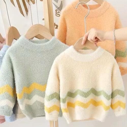 Self-produced and sold) mink velvet sweater for children and girls baby autumn and winter clothing baby clothes childrens