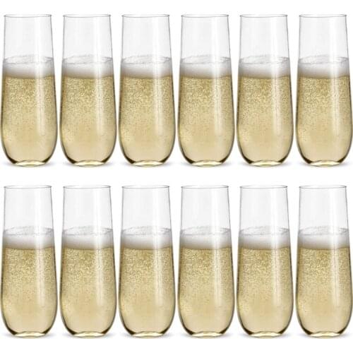 Clear Toasting Glasses Recyclable Champagne Food-grade Plastic Cup Unbreakable Crystal Clear Plastic Wine Glasses Safe