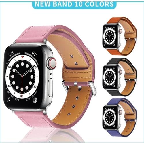 Genuine leather loop strap for apple watch band 42mm 44mm series 5 4 watchband 38mm 40mm iwatch 3 21 correa bracelet Accessories