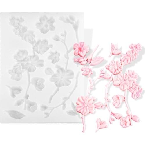 Handmade Large Rose Flower Lily Leaves Floral Theme UV Resin Silicone Mold Epoxy Resin Casting Mould Tool