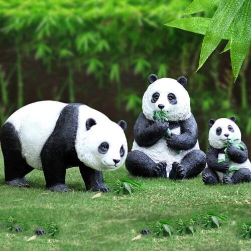 Handmade Sculpture Artificial Animal Giant Panda Decoration Outdoor Garden Decoration Park Villa Garden Landscape Sketch Ornames