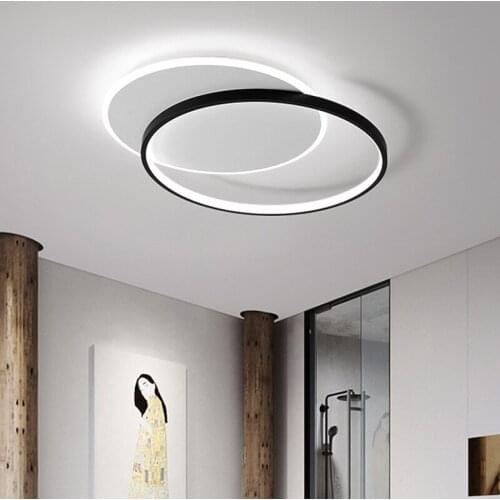 Modern LED Ceiling Lights For Living Room Dining Bedroom Kitchen Aisle Home Indoor Lamps Black&White Surface Mounted Fixtures