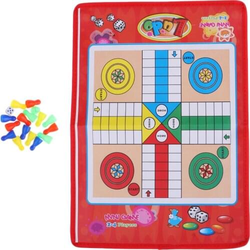 Traditional Flight Chess Board Game Ludo Chess Game Folding Chessboard Entertainment for Kid Children Boardgame Intelligence Toy