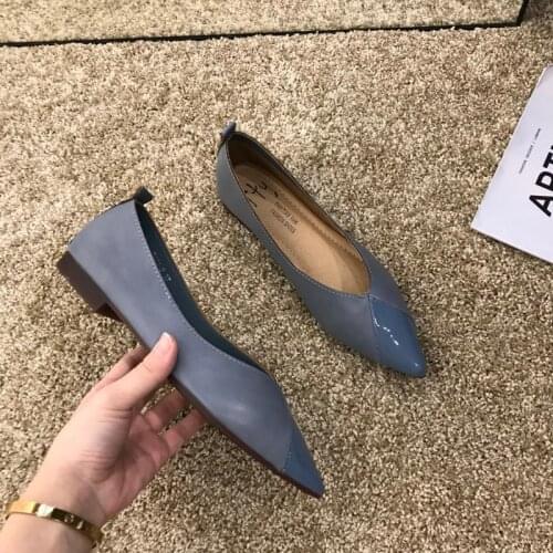 Size 35-39 Mix Color Pointed Toe Casual Flat Shoes Elegant Comfortable Ladies Flats Leisure Vintage Women Flats Shoes For Mum