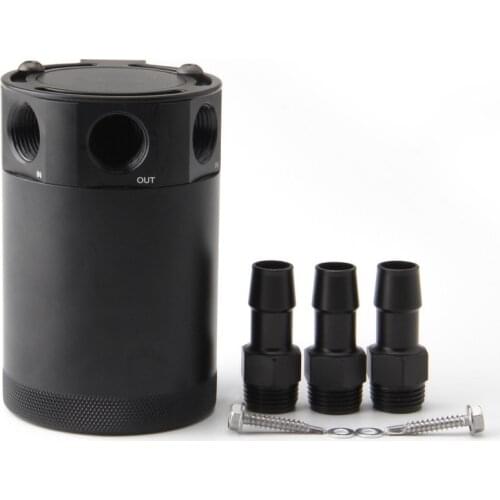 1 Set Car Racing Universal Aluminum alloy 3-port Oil Catch Can Tank Fuel Tank Racing Baffled Replacement of accessories