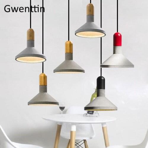 Vintage Cement Pendant Lights Industrial Lamp Loft Decor Kitchen Hanging Lamps Dining Room Light Fixtures Suspension Luminaire