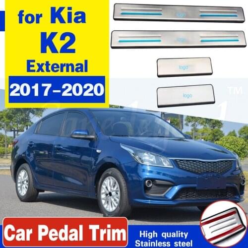 High quality stainless steel Welcome pedal car Scuff Plate/Door external Sill Protector Sill For Kia K2 2017-2020 Car styling