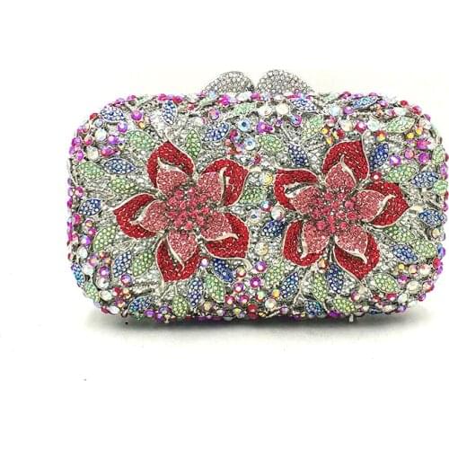Ladies wedding party purses women evening party accessories bag diamond luxury flower clutches Nigeria elegant crystal purses
