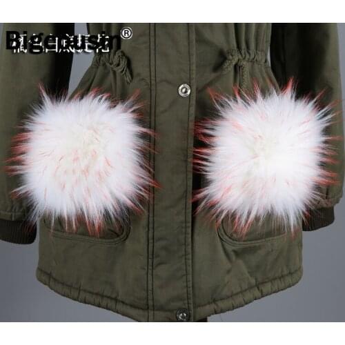 2020 New Women Faux Fox Raccoon Fur Jacket Pocket Decoration Fuffy Fashion Coat Fur Pelts 2pcs Female Winter Accessories ZKG23