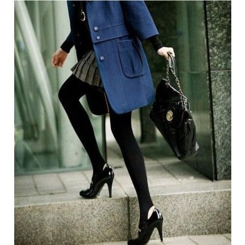 Obrix Winter Fleece Everyday Wear Streetwear Open Heel Female Warm Tights
