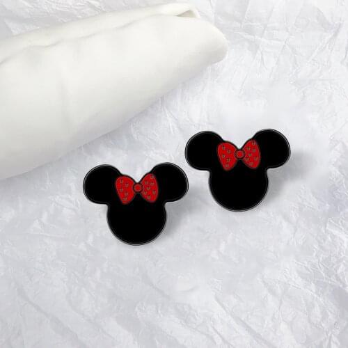 1 pc Disney Minnie Mouse Cartoon Cute Brooch Badge Couple Accessories Pins Fashion Backpack Pins Enamel Brooch