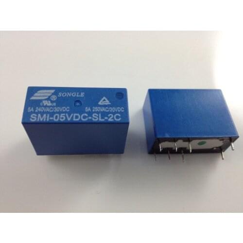 10pcs SMI-05VDC-SL-2C DC 5V 5A 250V 2 group converted 8-pin Power Relay