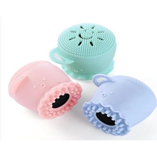 1000pcs/lot Octopus Wash Face Brush Skin Cleaner With hook Face Dirt Suck Up Acne Pimple Tool Silicone Facial Cleansing brushes