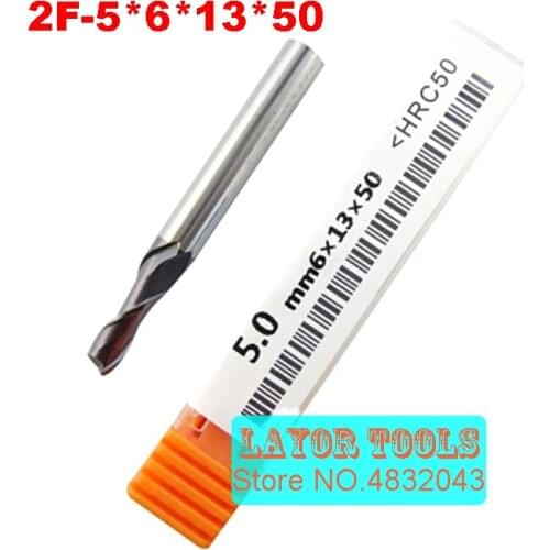 2f-5.0*6*13*50,hrc50,carbide End Mills,carbide Square Flatted End Mill,4 Flute,coating:nano,factory Outlet Length